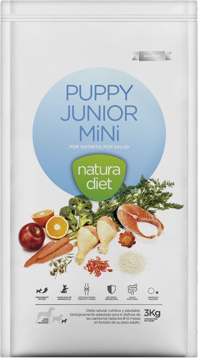 Natura Diet Puppy Junior Mini Pollo y Arroz 3 kg