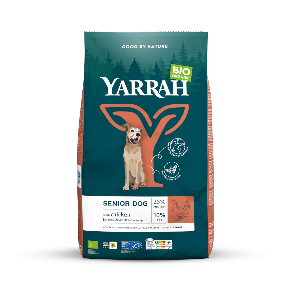 Yarrah Bio Senior con pollo ecológico - 2 x 10 kg - Pack Ahorro