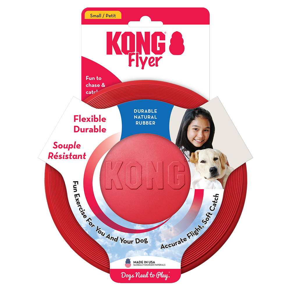 KONG Flyer Frisbee de Caucho Natural — Pack de 2