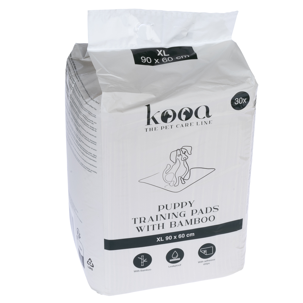 kooa empapadores con bambú para perros - Extragrandes: 90 x 60 cm (L x An), 30 unidades
