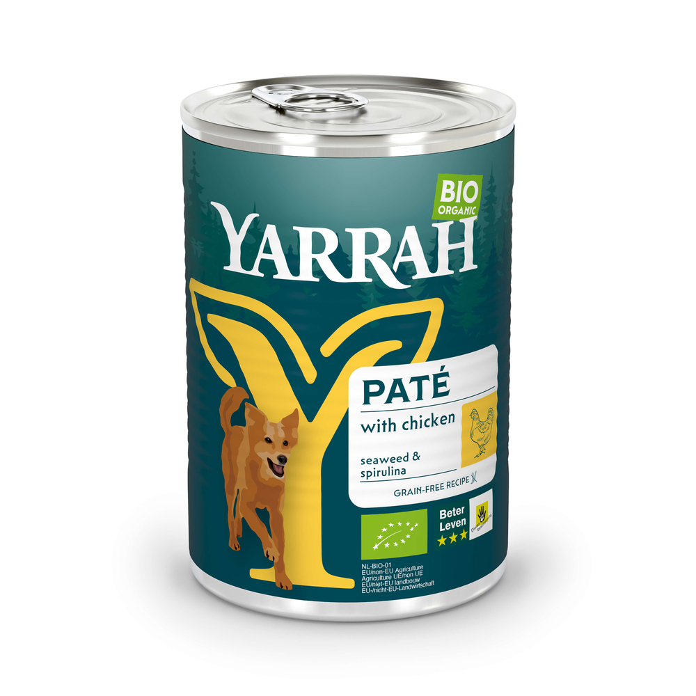 Yarrah Paté Ecológico de Pollo en Latas 6x400g