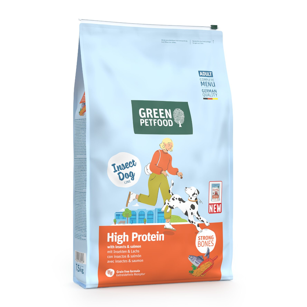 Green Petfood High Protein con insectos y salmón - 7,5 kg