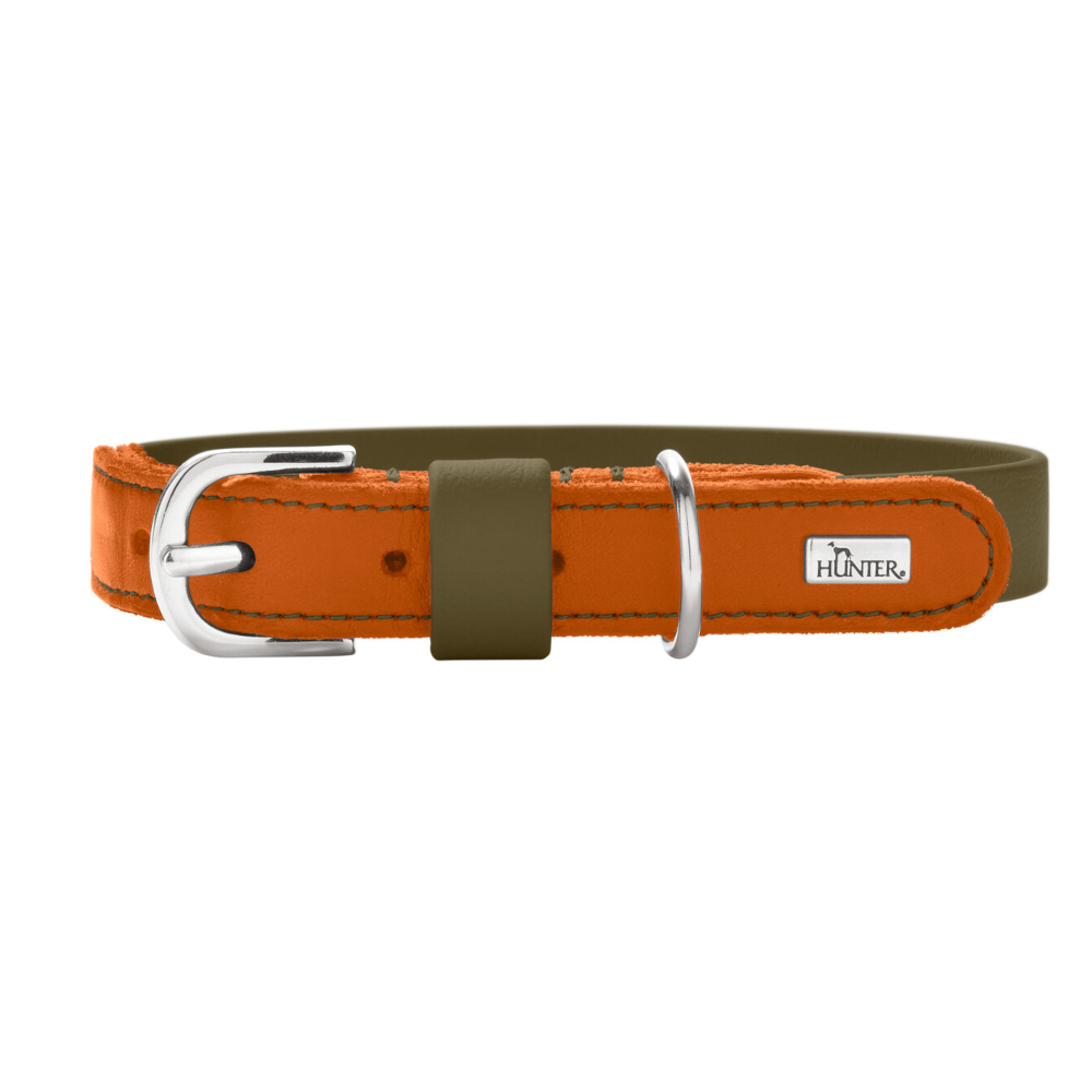 Collar HUNTER Wolmar BioThane®, caqui/naranja - Talla S: 45 cm x 19 mm (L x An)