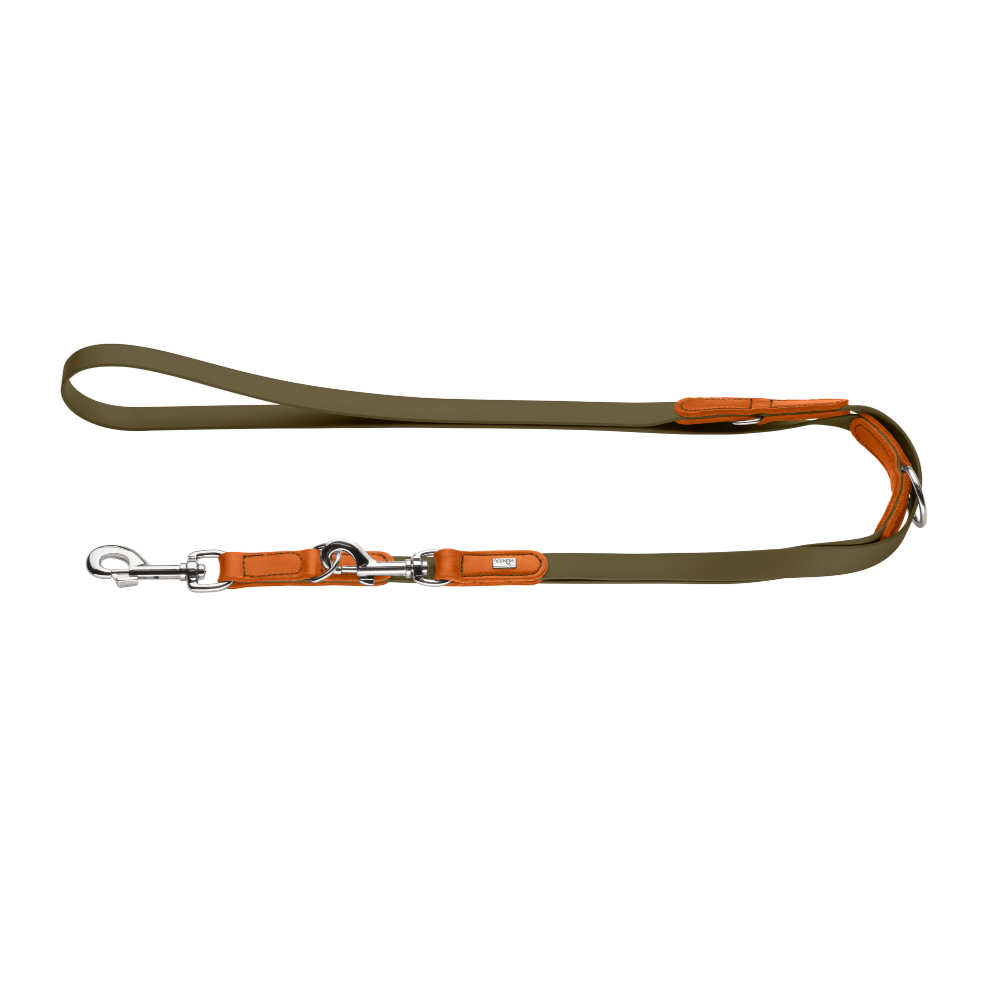 Correa ajustable HUNTER Wolmar BioThane®, caqui/naranja - 200 cm x 19 mm (L x An)
