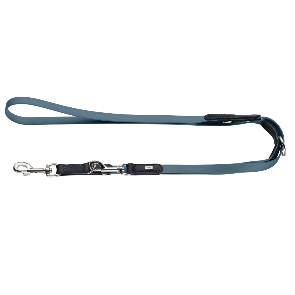 Correa ajustable HUNTER Wolmar BioThane®, azul ahumado/negro - 200 cm x 19 mm (L x An)
