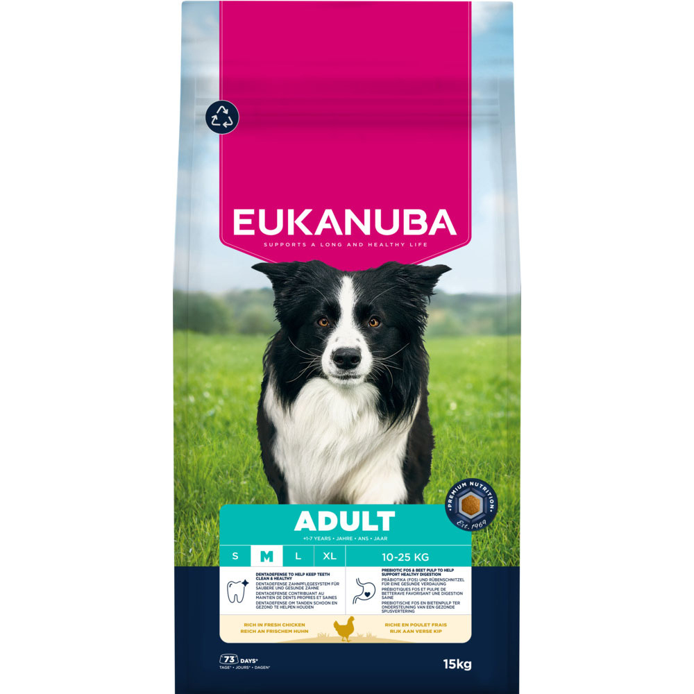 Pack Ahorro: Eukanuba 2 x 12/15 kg o 2 x 3 kg - Adult Medium Breed pollo (2 x 15 kg)