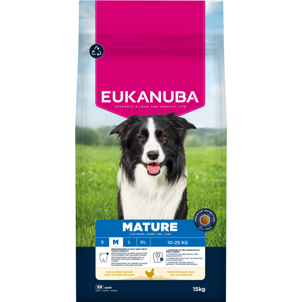 Pack Ahorro: Eukanuba 2 x 12/15 kg o 2 x 3 kg - Mature Medium Breed pollo (2 x 15 kg)
