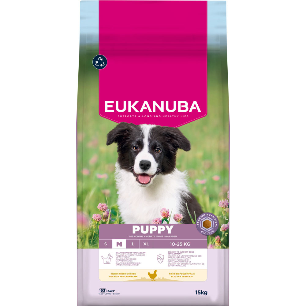Pack Ahorro: Eukanuba 2 x 12/15 kg o 2 x 3 kg - Puppy Medium Breed pollo (2 x 15 kg)
