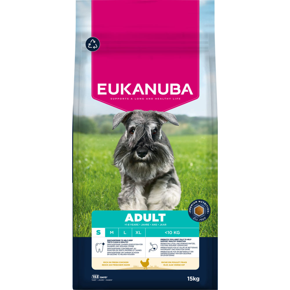 Pack Ahorro: Eukanuba 2 x 12/15 kg o 2 x 3 kg - Adult Small Breed pollo (2 x 15 kg)