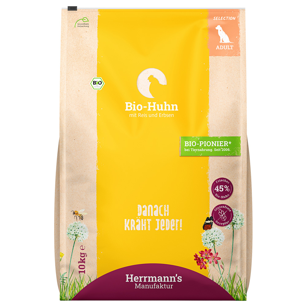 Herrmanns Pollo Ecológico con Arroz y Guisantes 10 kg